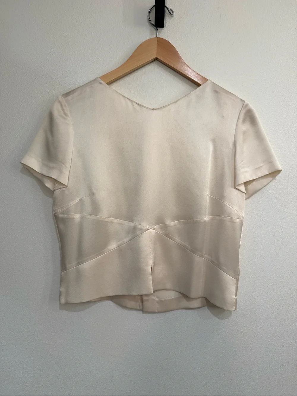 Vintage Chanel Silky Cream Short Sleeve Women's blouse